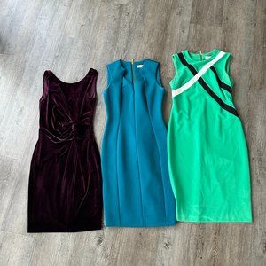 calvin klein blue green dress Calvin Klein Green Dress With Back Zipper main image 0